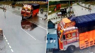 Jammu and Kashmir Road Accident: Three CRPF Jawans Injured in Mishap on Srinagar-Jammu National Highway in Pulwama (Watch Video)