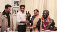 KT Rama Rao, Telangana Minister, Presents Replica of BR Ambedkar&rsquo;s Statue to Ambedkar Museum in London (Watch Video)