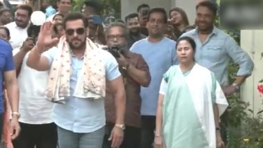 Salman Khan Meets West Bengal CM Mamata Banerjee at Her Kalighat Residence Ahead of His Concert (Watch Video)