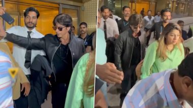 Shah Rukh Khan Pushes Away Fan From Taking Selfie at Mumbai Airport (Watch Video)