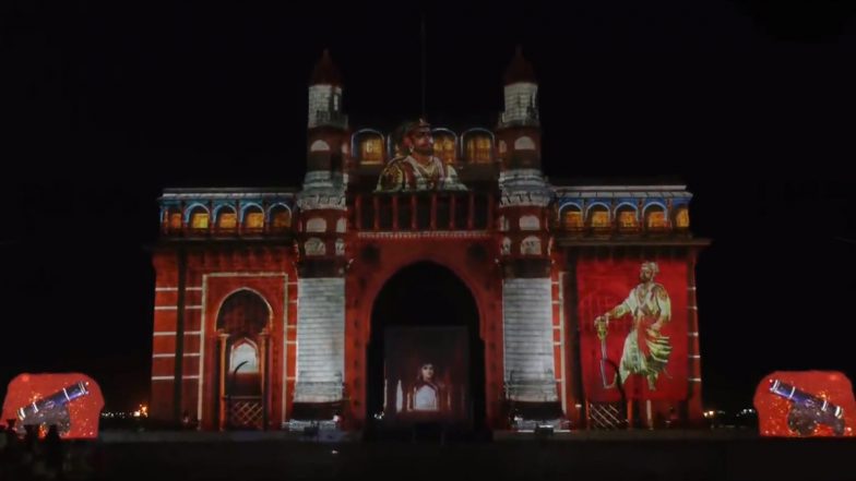 G20 Delegates Witness Chhatrapati Shivaji Maharaj’s Journey Through Digital Sound and Light Show at Mumbai’s Gateway of India (Watch Video)