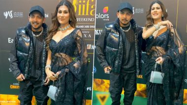 Prithvi Shaw and Girlfriend Nidhi Tapadia Make First Public Appearance Together, Spotted At IIFA Awards (Watch Video)