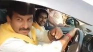 Dhirendra Shastri Aka Baba Bageshwar Dham Sarkar, BJP MP Manoj Tiwari Fined by Traffic Police in Patna for Not Wearing Seat Belts