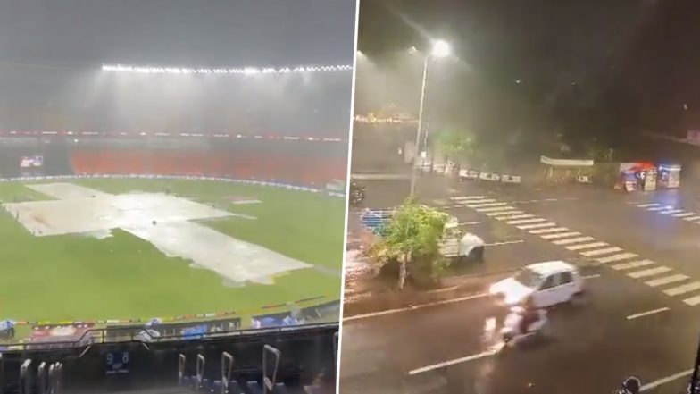 Rain & Hailstorm in Ahmedabad Photos & Videos: Rainfall Lashes Gujarat City Amid Scorching Heat, Internet Is Divided, Here's Why