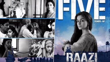 Raazi Clocks 5 Years: Dharma Productions Shares a Video Glimpse of Alia Bhatt- Vicky Kaushal Starrer to Celebrate the Occasion- WATCH