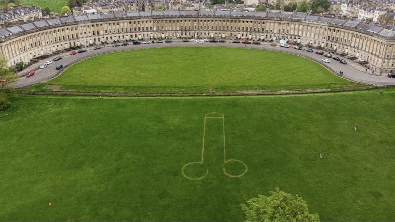 Giant Penis 'Drawn' by Cocky Pranksters Who Trim Lawn To Create Phallic Shape at King Charles' Coronation Party Site (View NSFW Pic)