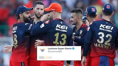 IPL 2023: Lucknow Super Giants Tweet Following Royal Challengers Bangalore’s 112-Run Win Over RR Catches Netizens’ Attention