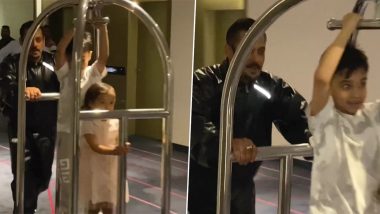IIFA 2023: Salman Khan Finds a Unique and Fun Way To Get in Some Cardio With His Niece and Nephew in Abu Dhabi (Watch Video)