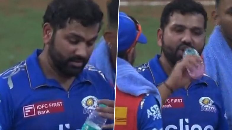 ‘This Man is on Just Another Level of Forgetting’ Rohit Sharma Forgets to Open Bottle Cap Before Drinking Water, Fans React to Viral Video