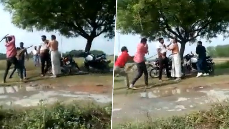 Uttar Pradesh Shocker: Youth Mercilessly Thrashed With Sticks Over Trivial Issue in Pratapgarh (Watch Video)