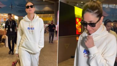 Kareena Kapoor Khan Is the Embodiment of Stylish Comfort in Her Airport Look of Hoodie Set and Sunglasses (Watch Video)