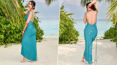 Hot! Jasmin Bhasin Looks Mesmerising in a Gorgeous Blue Backless Dress on Her Beach Holiday, View Pictures