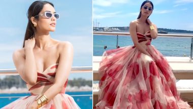 Manushi Chhillar at Cannes 2023! Former Miss World Takes Summer Fashion A Notch Higher In White and Red Floral Gown At French Riviera (Watch Video)