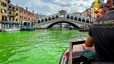 Italy: Water in Venice's Grand Canal Goes Bright Green