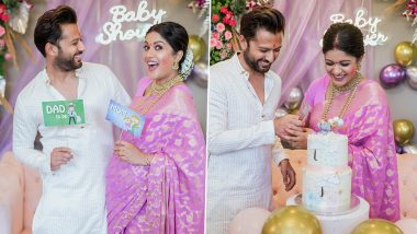 Ishita Dutta’s Baby Shower Photoshoot With Husband Vatsal Sheth Has the Mom-to-Be Smiling in a Stunning Pink Saree (View Pics)