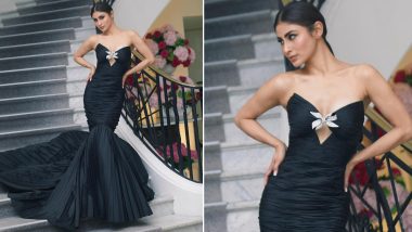 Mouni Roy at Cannes 2023 Photos: Indian Actress Makes a Stylish Entrance at Cannes Film Festival in Strapless Black Dress!