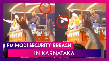 PM Modi Security Breach In Karnataka: Mobile Phone Thrown At Pm Modi During Roadshow In Mysuru; Police Say No Ill Intention