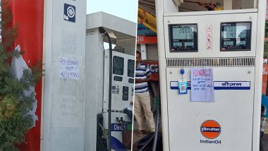 Petrol Pumps Refusing To Accept Rs 2,000 Notes? People Flock to Fuel Stations in Mumbai, Bengaluru, Kolkata and Other Cities in Bid to Use Withdrawn Rs 2,000 Currency, Owners Stick 'No Change' Board (See Pics)