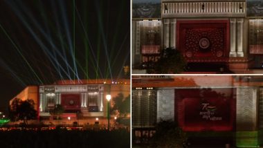 New Parliament Building Lit Up With Light and Laser Show (Watch Video)