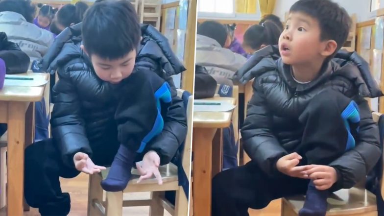 Cuteness Alert! Little Boy Uses Fingers and Toes to Solve Mathematical Problem (Watch Video)