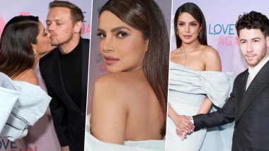 Love Again Premiere: Priyanka Chopra and Nick Jonas Arriving in Style to Sam Heughan Giving His Co-Lead a Little Kiss! Here's What Went Down (View Pics and Videos)