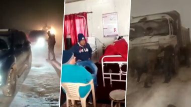 Indian Army Brave Snow To Clear Traffic Congestion of 681 Vehicles at Heights of 17,688 Feet at Chang La (Watch Video)