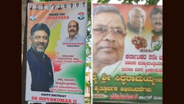 DK Shivakumar vs Siddaramaiah: Poster War for 'Next CM' Erupts After Congress’ Massive Victory in Karnataka Assembly Elections