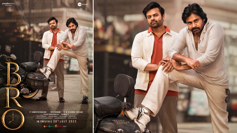 Bro: Pawan Kalyan and Sai Dharam Tej's Next to Arrive in Theatres on July 28 (View Poster)