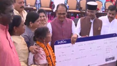 Madhya Pradesh Becomes First State in Country To Provide Free Air Travel to Pilgrims Under Mukhya Mantri Teerth-Darshan Yojana (Watch Video)