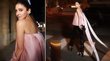 Cannes 2023: Anushka Sharma Amps Up the Fashion Quotient in Pink Tube Top and Black Shimmer Pants (View Pics)