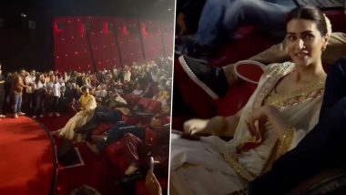 Adipurush: Kriti Sanon Sits on Floor During the Trailer Launch, Fans Call It ‘Publicity Stunt’ (Watch Video)