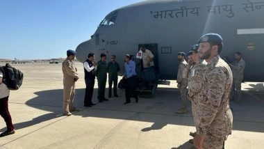 World News | Operation Kaveri: IAF C-130 J Flight Evacuates 122 Indians from Port Sudan to Jeddah