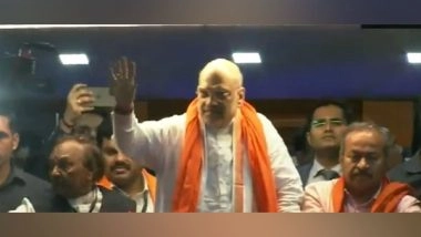 India News | Karnataka: Amit Shah Holds Roadshow in Shimoga