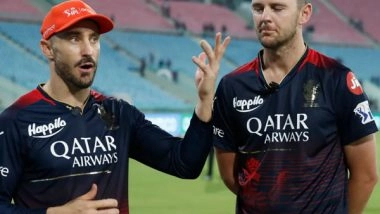 Sports News | We Are Very Happy to Have You Back: Faf Du Plessis After Josh Hazlewood Makes Comeback for RCB in IPL