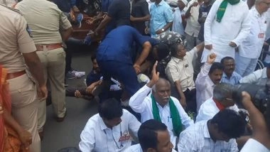 India News | Police Detain Farmers' Union Members Protesting Against Privatisation of Vizag Steel Plant in Andhra Pradesh