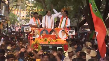 India News | BJP Chief JP Nadda Holds Roadshow in Poll-bound Karnataka's Ramanagara
