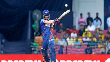 Sports News | Lucknow Super Giants Score 125/7 in 19.2 Overs Before Match Called off Due to Rain, Share Points with Chennai Super Kings