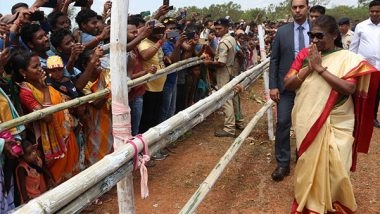 India News | President Murmu Arrives Hometown in Odisha for First Time After Assuming Office; Receives Warm Welcome