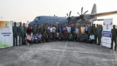 World News | Operation Kaveri: IAF Flight with 47 Passengers Onboard Lands in India