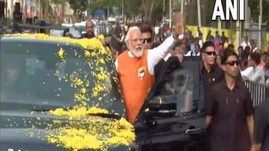 India News | PM Modi Holds Roadshow in Karnataka's Tumakuru