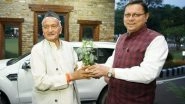 India News | Former Maharashtra Guv Bhagat Singh Koshiyari Calls on Uttarakhand CM Dhami