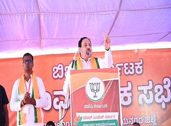 India News | Karnataka Polls: JP Nadda Urges People to Bless BJP by Re-electing Double Engine Govt