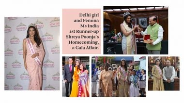 Business News | Delhi Girl and Femina Miss India 2023 1st Runner-Up Shreya Poonja's Homecoming, a Gala Affair!