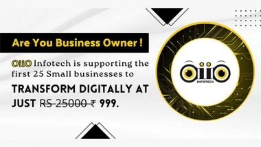 Business News | OiiO Infotech is Supporting the First 25 Small Businesses to Transform Digitally at Just Rs 999
