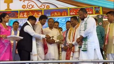 India News | Assam CM Inaugurates Sri Sri Madhabdev Kalakshetra at Narayanpur, Lays Foundation Stone of Several Projects