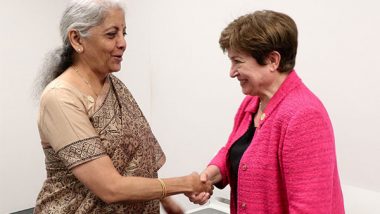 Business News | FM Sitharaman Meets IMF MD Kristalina Georgieva on Sidelines of G7 Meeting