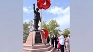 India News | Rajasthan: Vice President Jagdeep Dhankar Unveils Statue of Former Union Minister Nathuram Mirdha in Nagaur