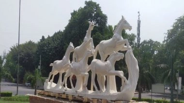 India News | Delhi: Sculptures Being Installed at Prominent Sites for Beautification