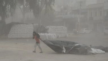 India News | Blanket of Dust Storm Covers Delhi-NCR; Visibility Affected