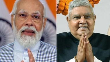India News | Prime Minister Narendra Modi Extends Warm Wishes to Vice President Jagdeep Dhankar on His Birthday